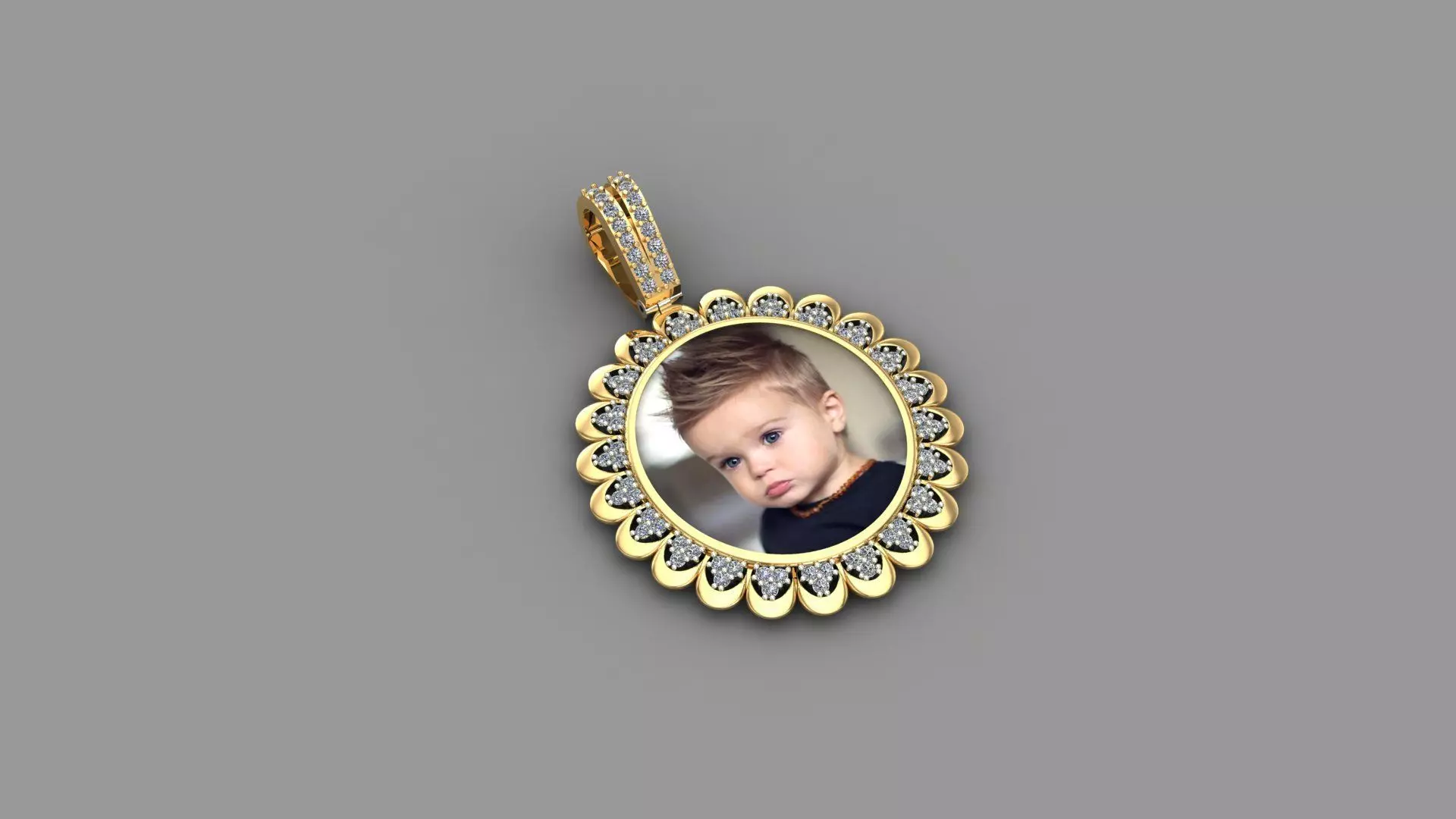 picture pendant chain STL 3D model_0