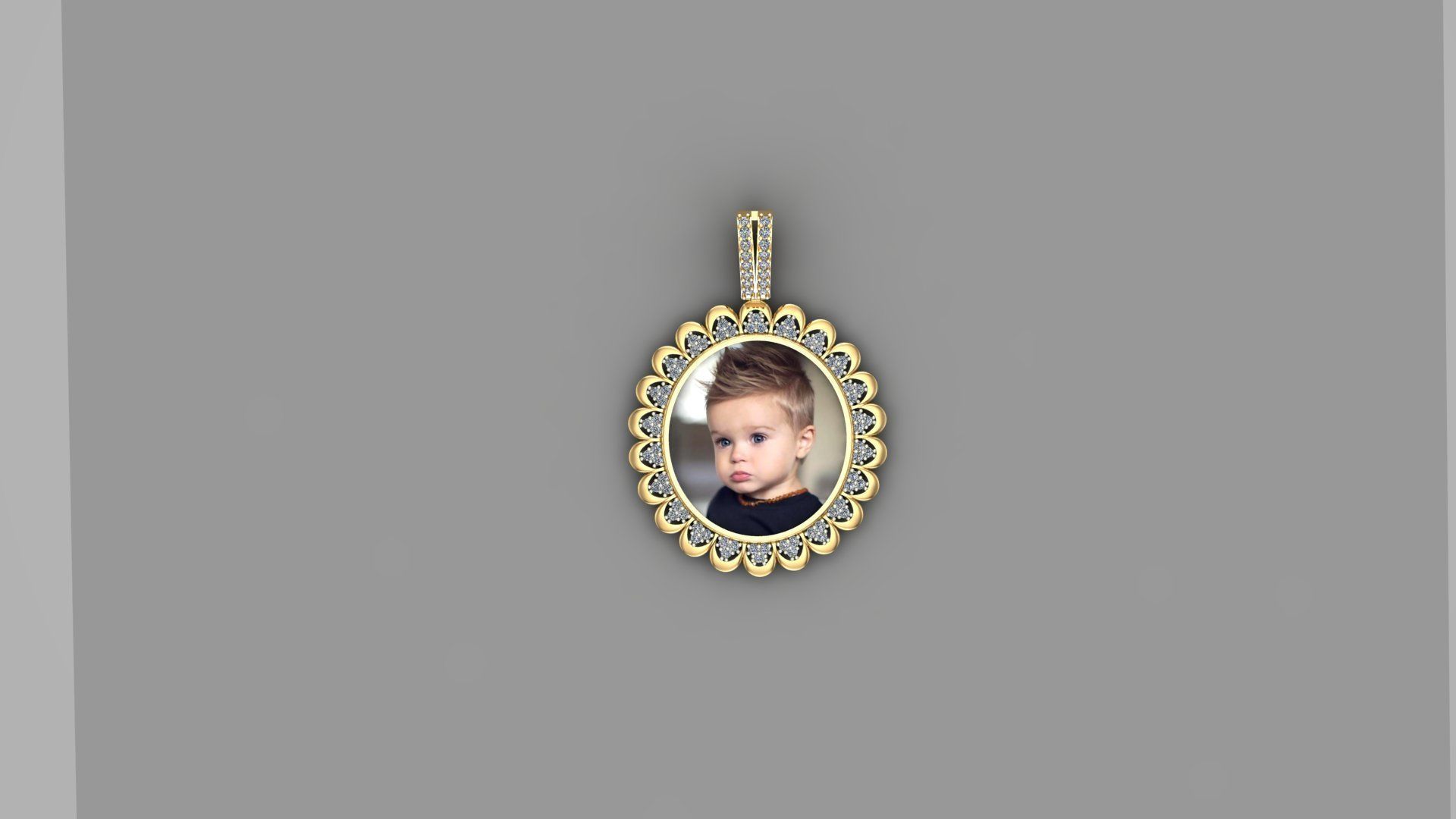 picture pendant chain STL 3D model_3