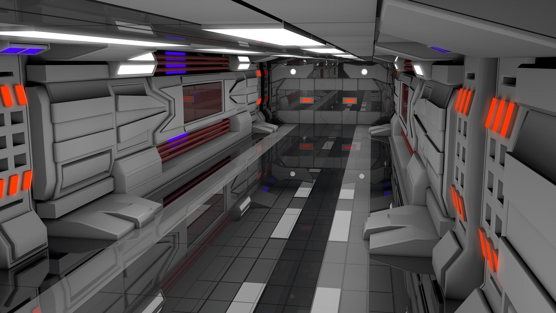 Sci Fi Interior 3D model_4