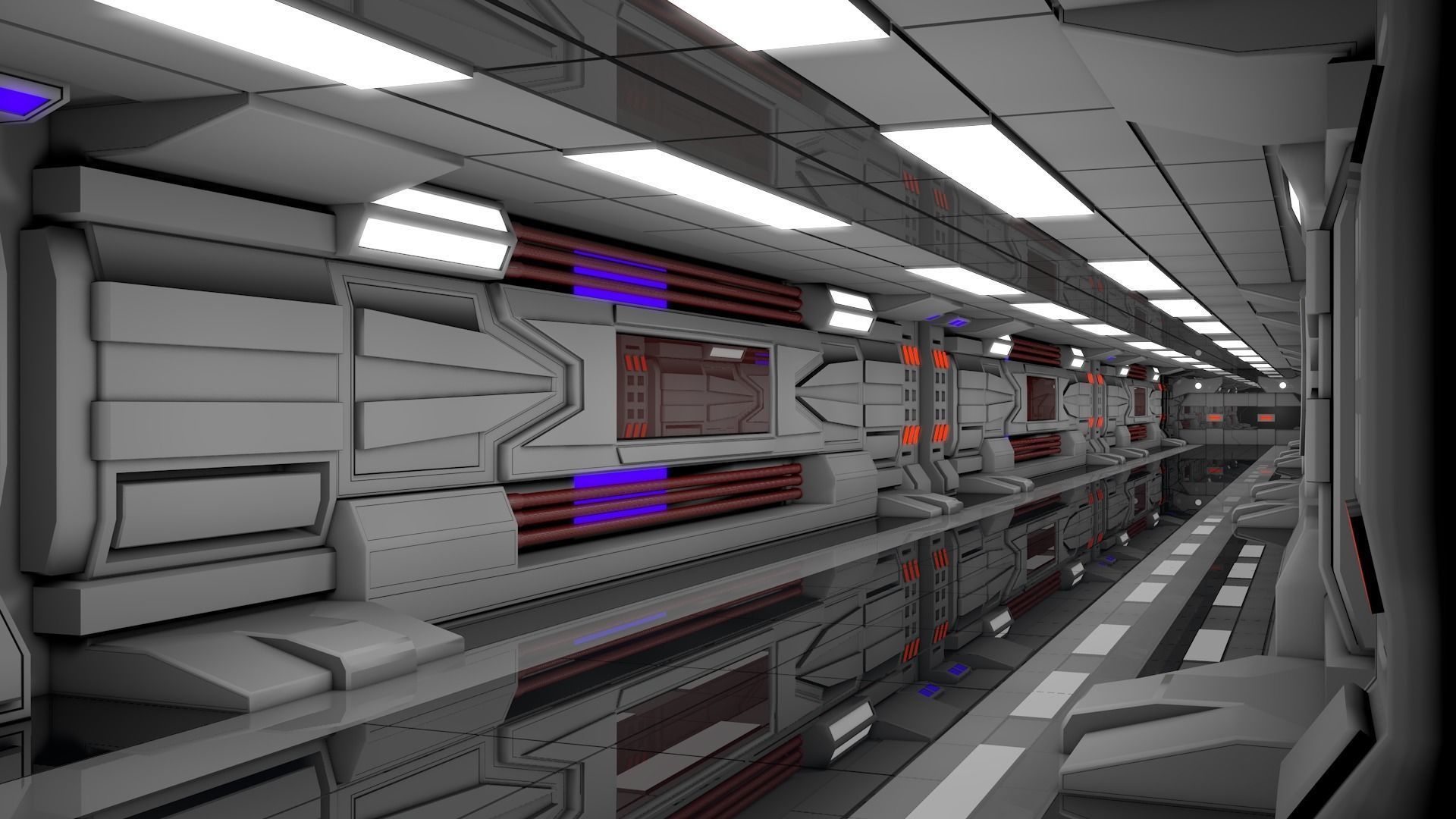 Sci Fi Interior 3D model_1