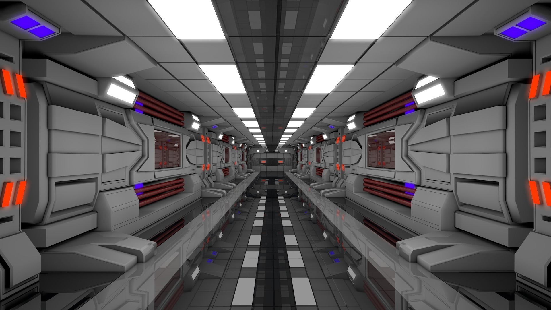 Sci Fi Interior 3D model_2