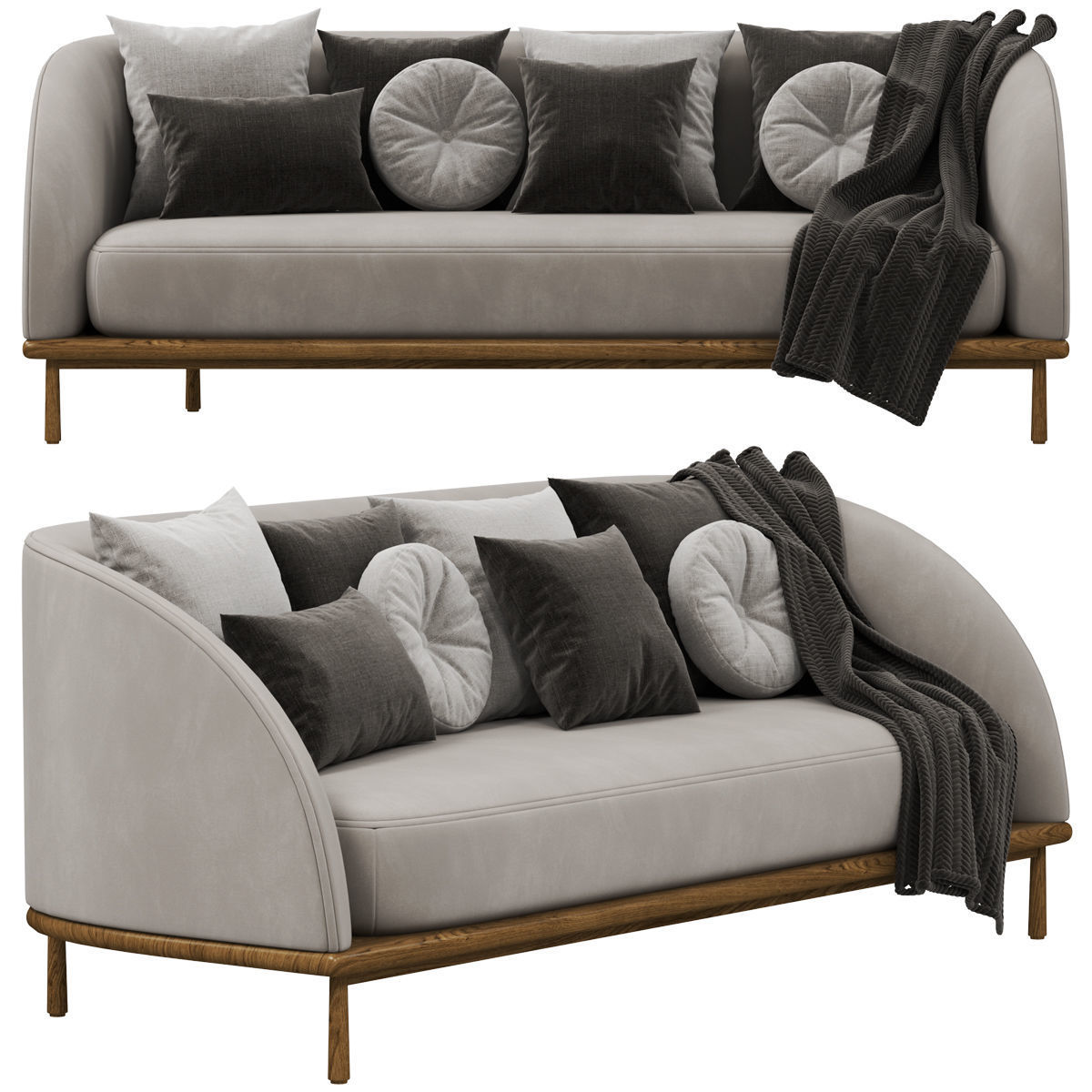 Sofas set 7 sectional sofa with side table 3D model_51