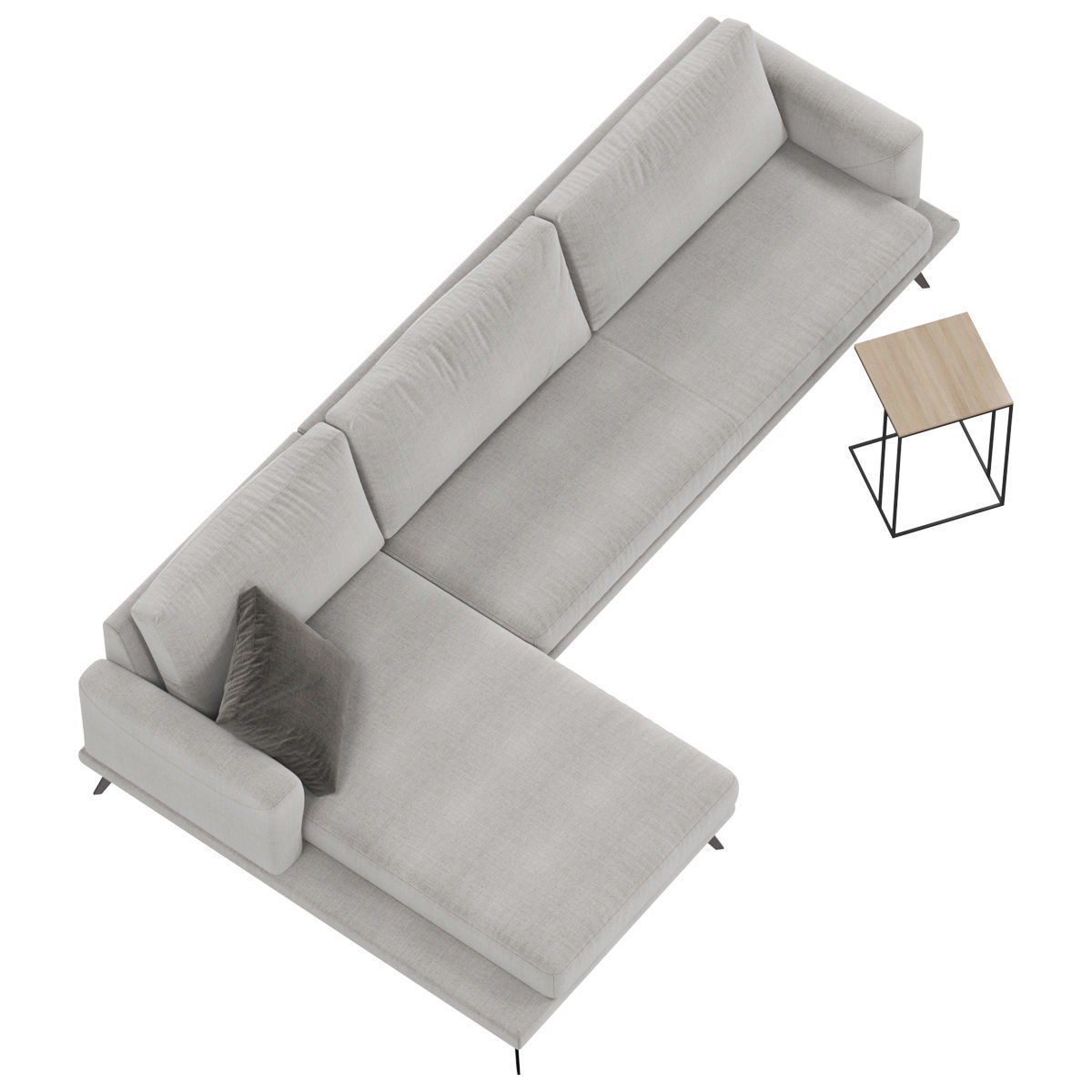 Sofas set 7 sectional sofa with side table 3D model_10