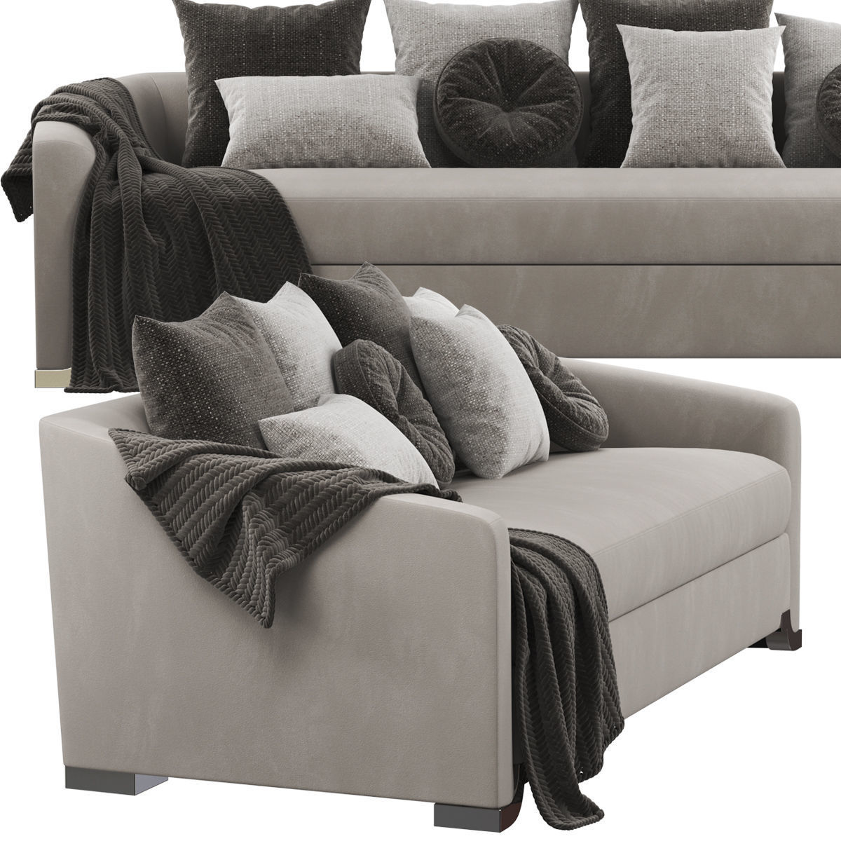 Sofas set 7 sectional sofa with side table 3D model_45