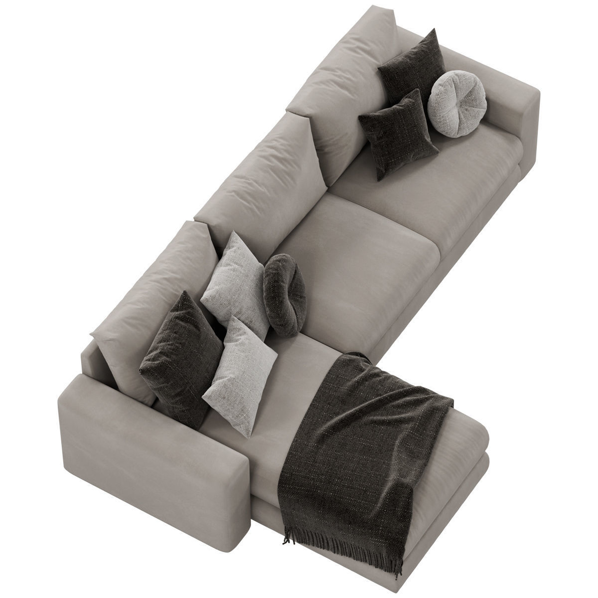 Sofas set 7 sectional sofa with side table 3D model_5