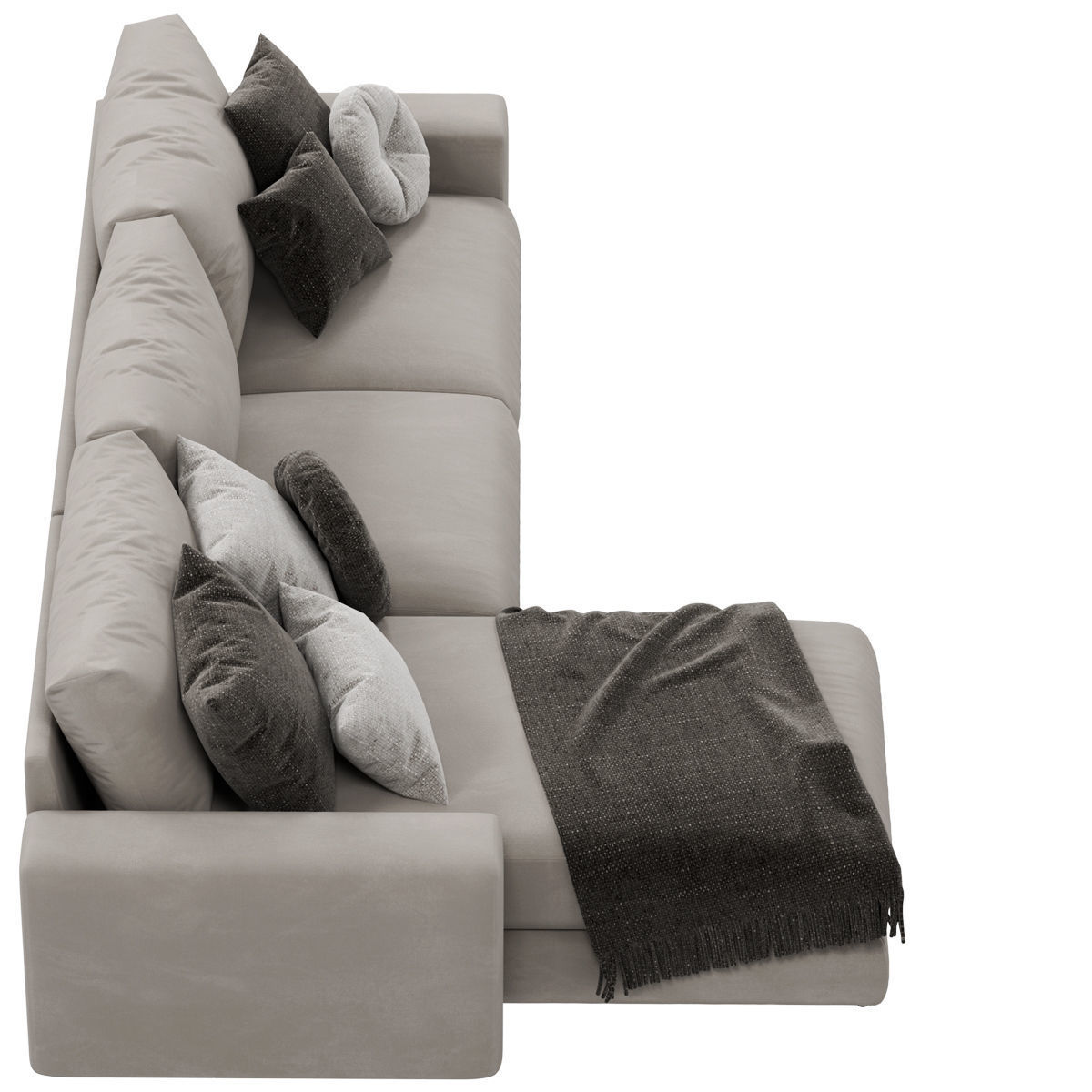 Sofas set 7 sectional sofa with side table 3D model_4