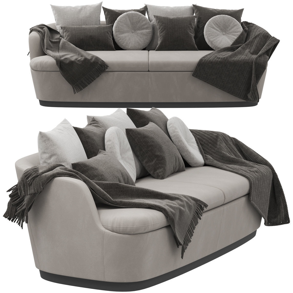 Sofas set 7 sectional sofa with side table 3D model_36
