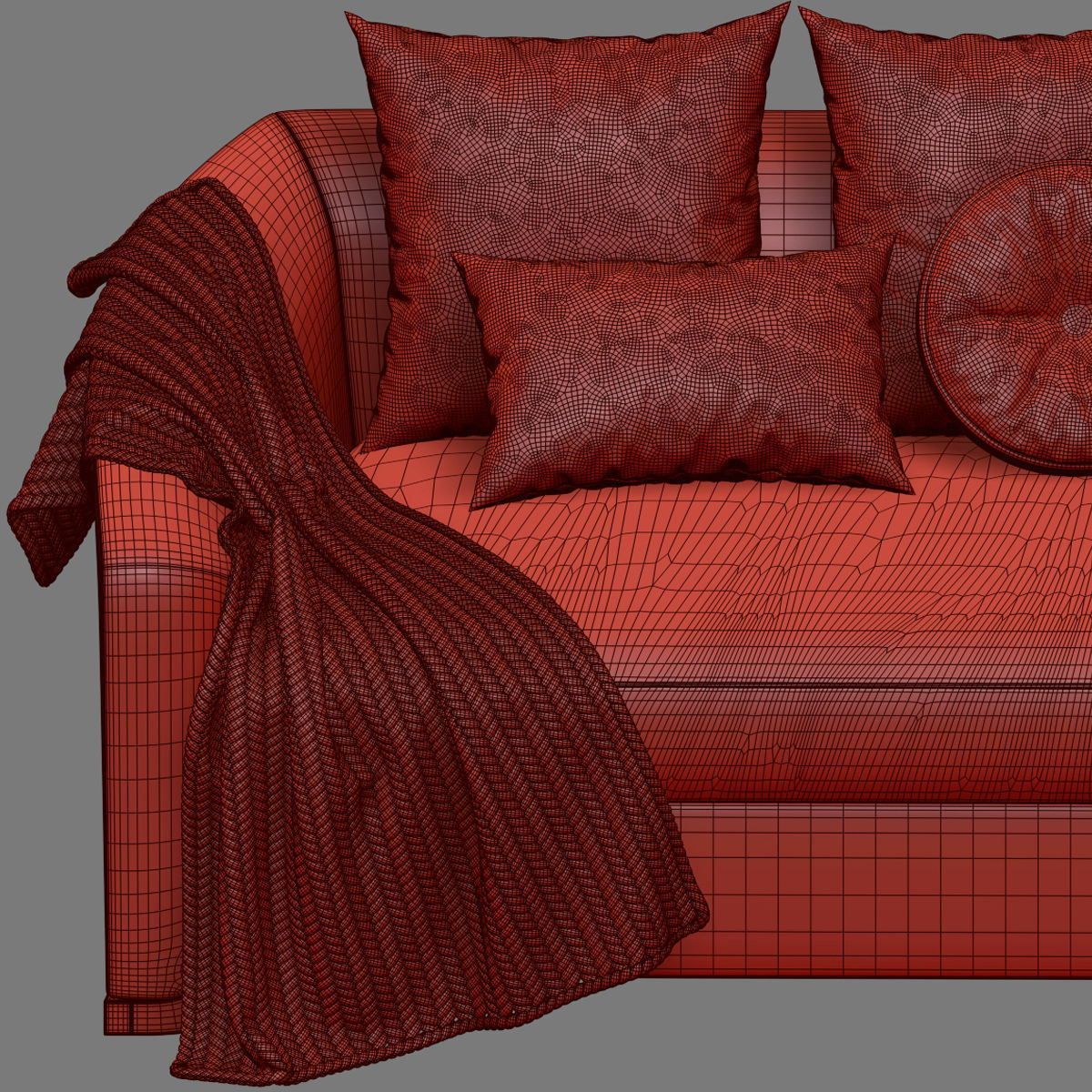 Sofas set 7 sectional sofa with side table 3D model_46