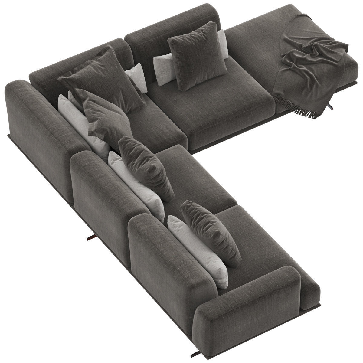 Sofas set 7 sectional sofa with side table 3D model_25