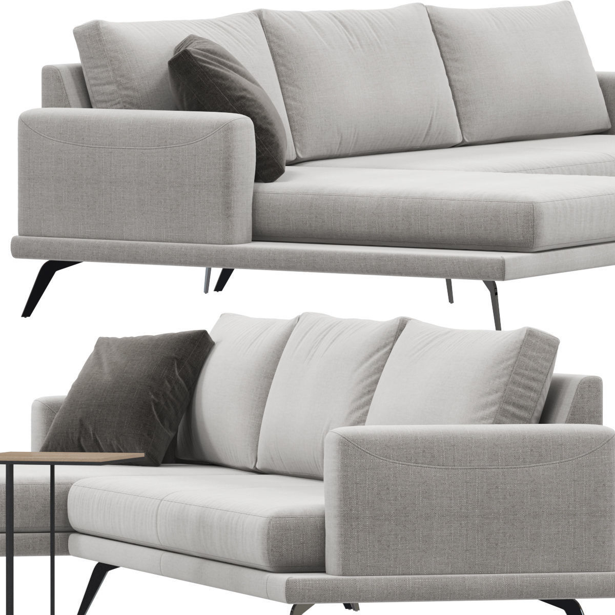 Sofas set 7 sectional sofa with side table 3D model_9