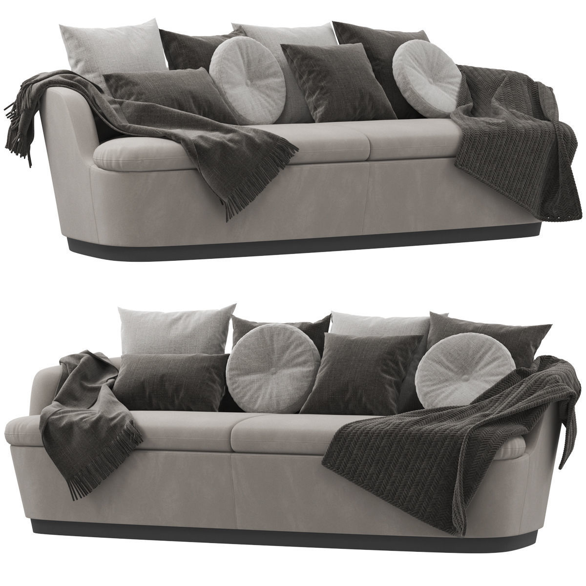 Sofas set 7 sectional sofa with side table 3D model_38