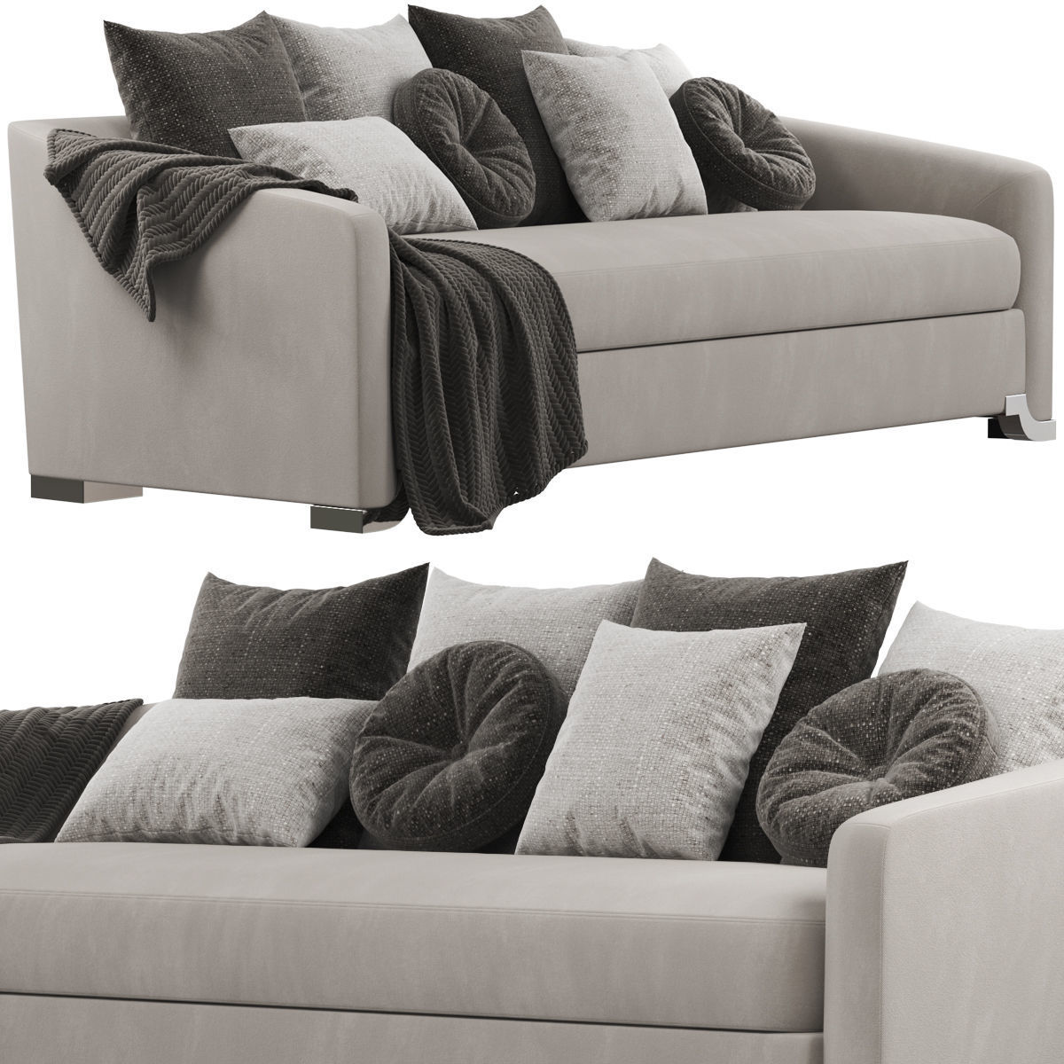 Sofas set 7 sectional sofa with side table 3D model_44