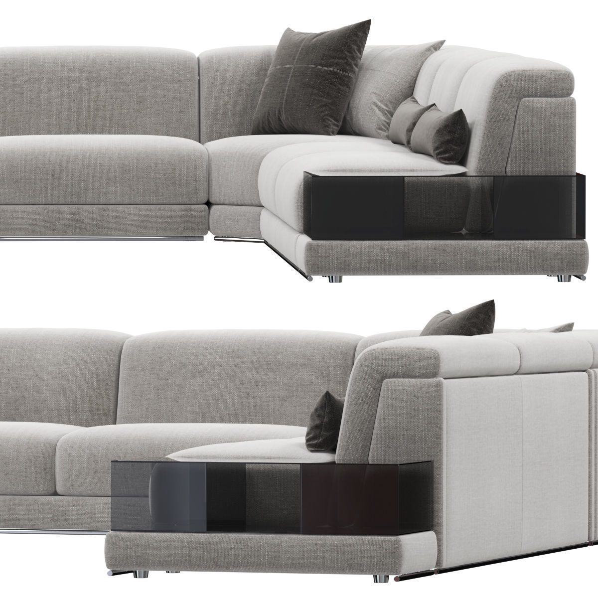 Sofas set 7 sectional sofa with side table 3D model_34