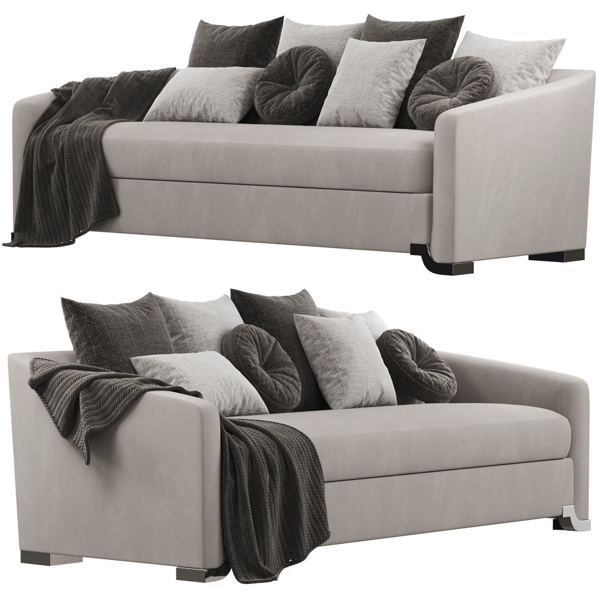 Sofas set 7 sectional sofa with side table 3D model_42