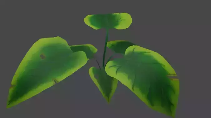 simple Plant with handpainted textures