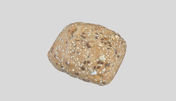 Bread Multigrain Roll Photoscan Low-poly 3D model 4
