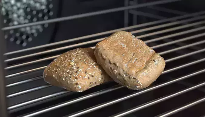 Bread Multigrain Roll Photoscan Low-poly 3D model