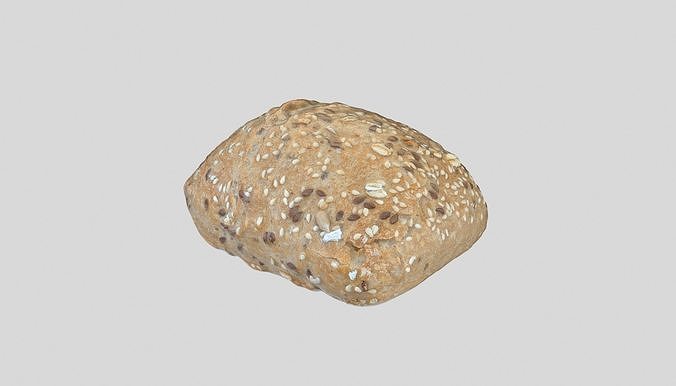 Bread Multigrain Roll Photoscan Low-poly 3D model 5