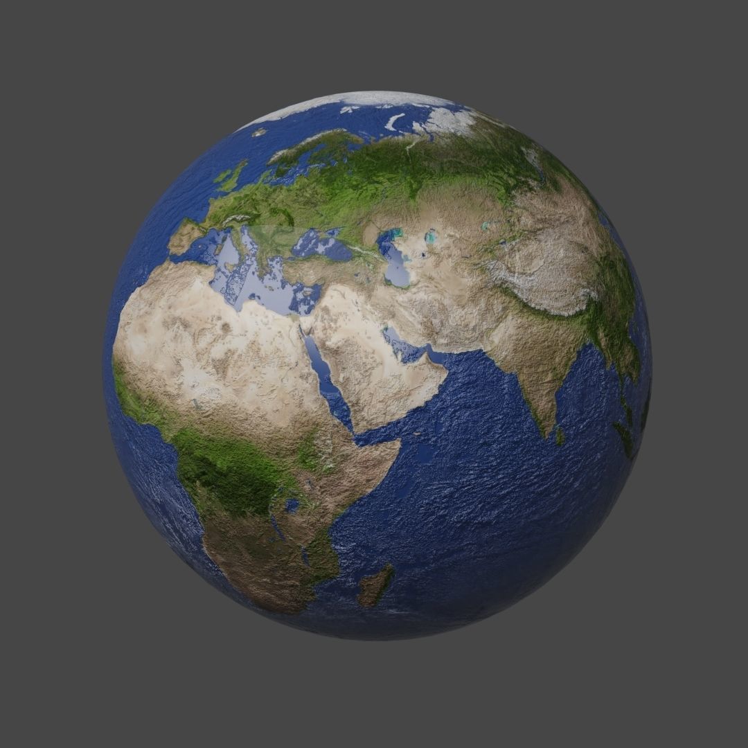 Planet Earth - 8K Textures Low-poly 3D model_2
