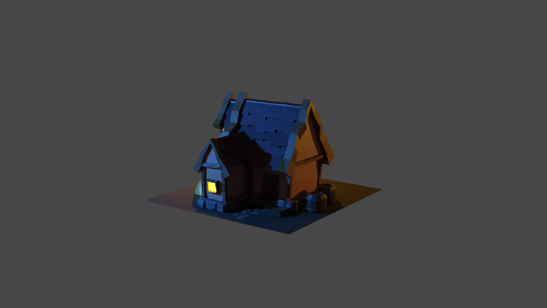 Small and cute house Low-poly 3D model