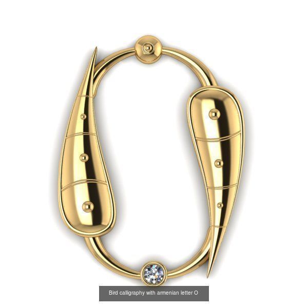 Bird calligraphy with armenian alphabet 3D Model Collection_24