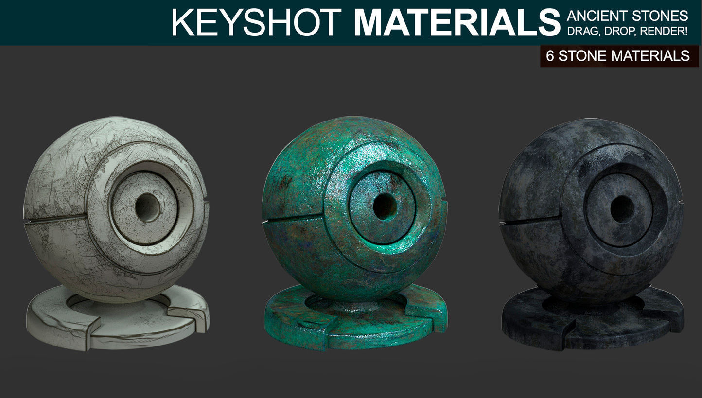 Ancient stone materials for Keyshot Texture_3