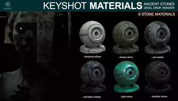 Ancient stone materials for Keyshot