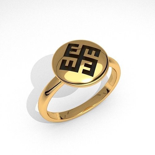 new fashion round symbol jewelry ring printable 3D print model