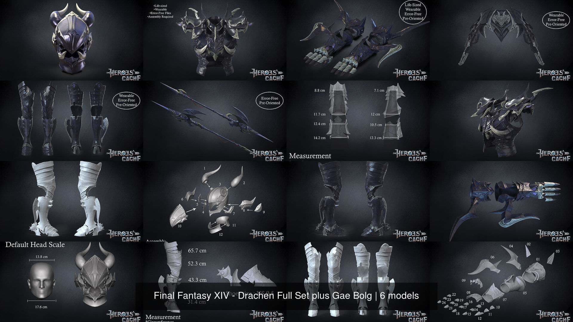 Final Fantasy XIV - Drachen Full Set plus Gae Bolg 3D Model Collection_1