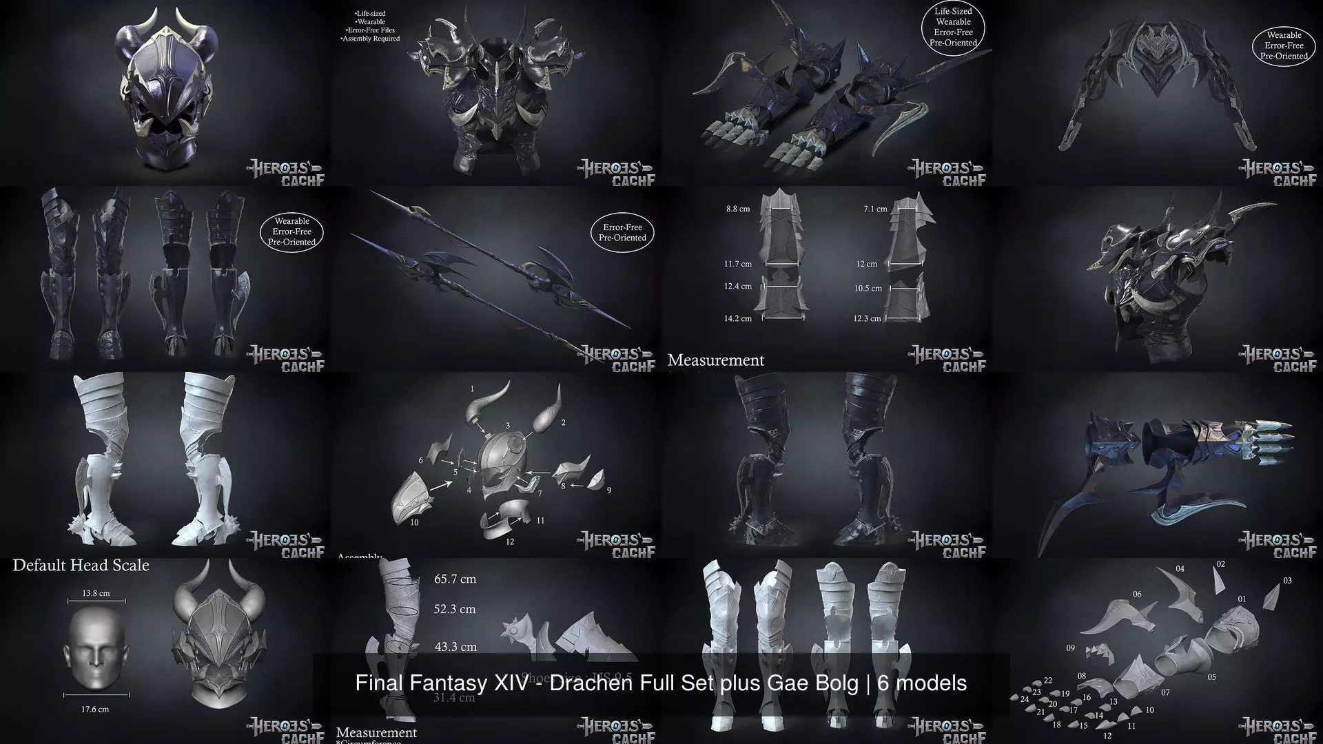 Final Fantasy XIV - Drachen Full Set plus Gae Bolg 3D Model Collection_1