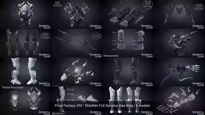Final Fantasy XIV - Drachen Full Set plus Gae Bolg