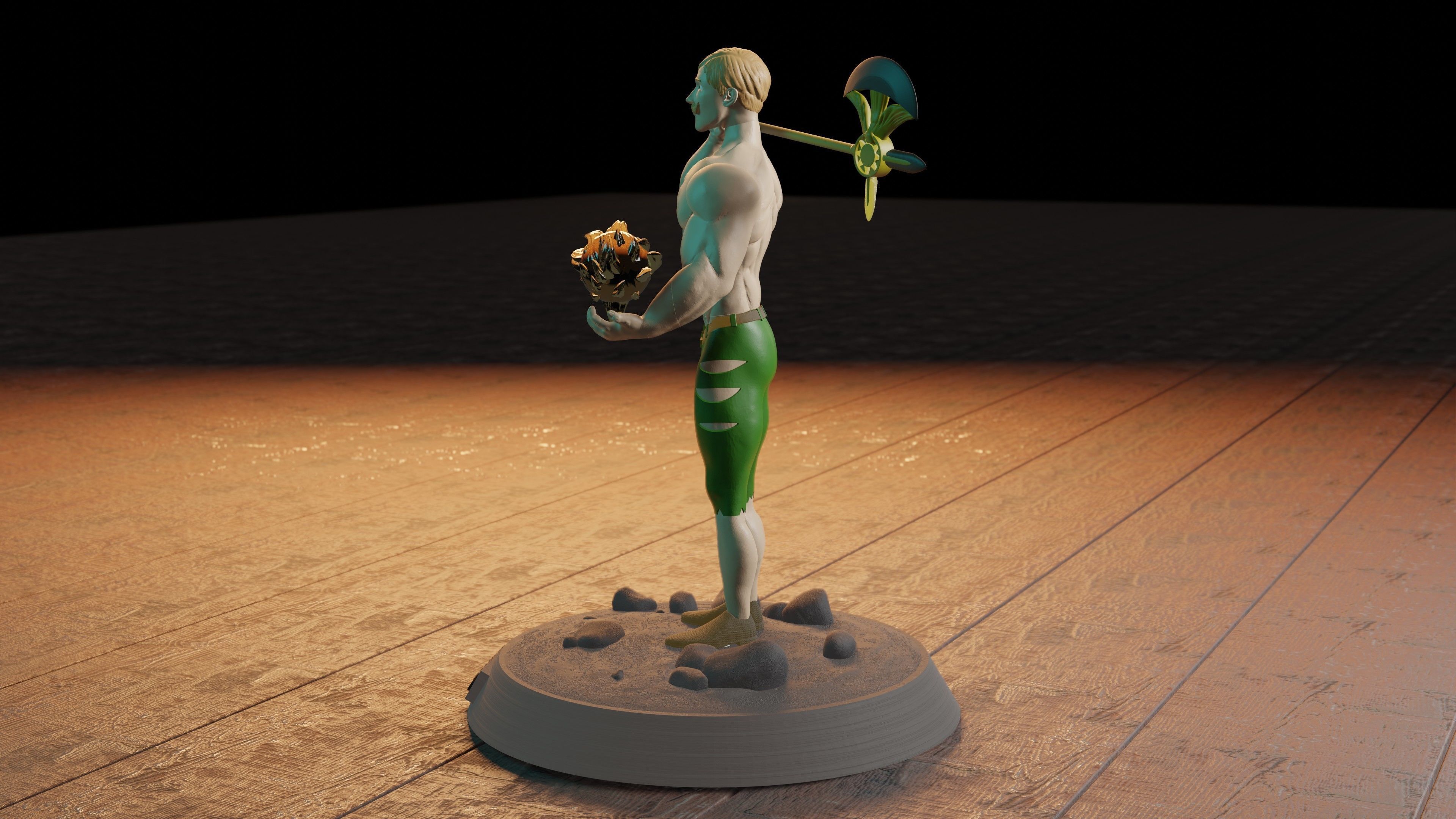 Escanor fortnite mercenary figurine 3D print model_4