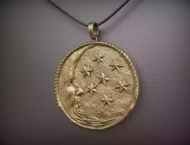 Pendant moon 3D print model 