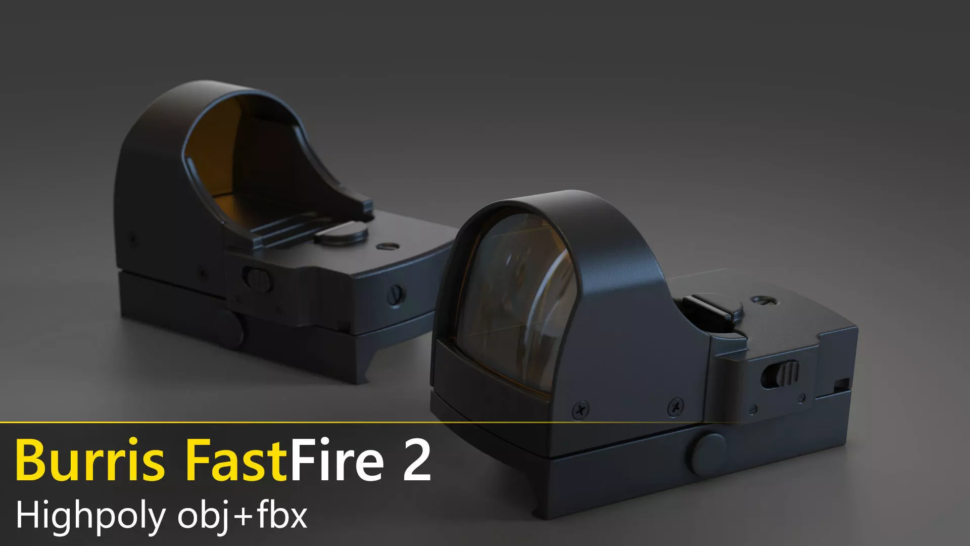 Fastfire 2 Red Dot Sight - highpoly Free 3D model