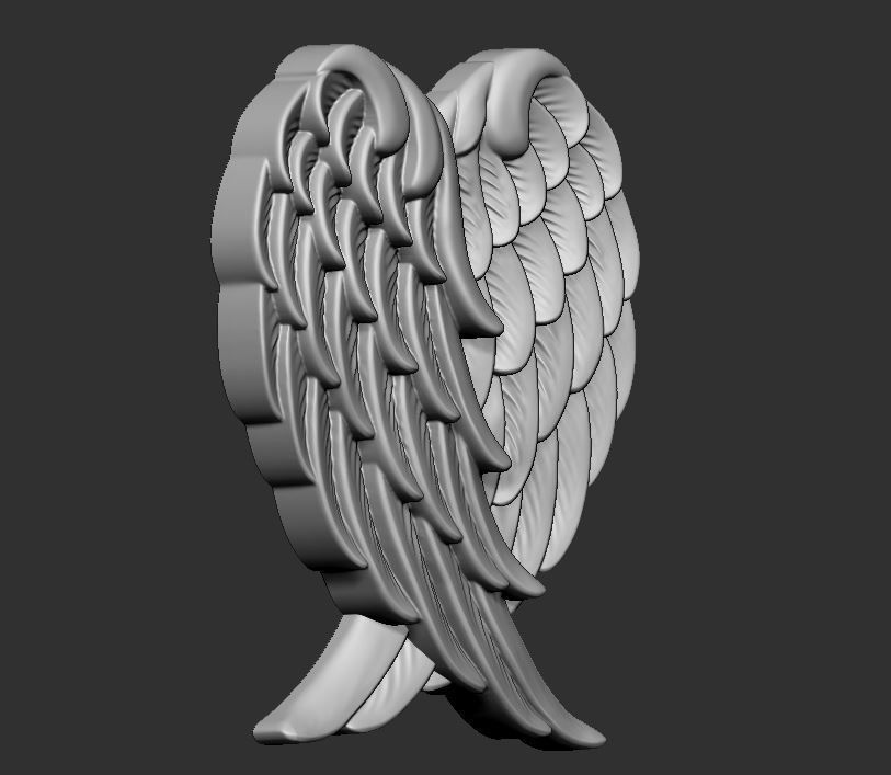 Pendant wings 3D print model_7