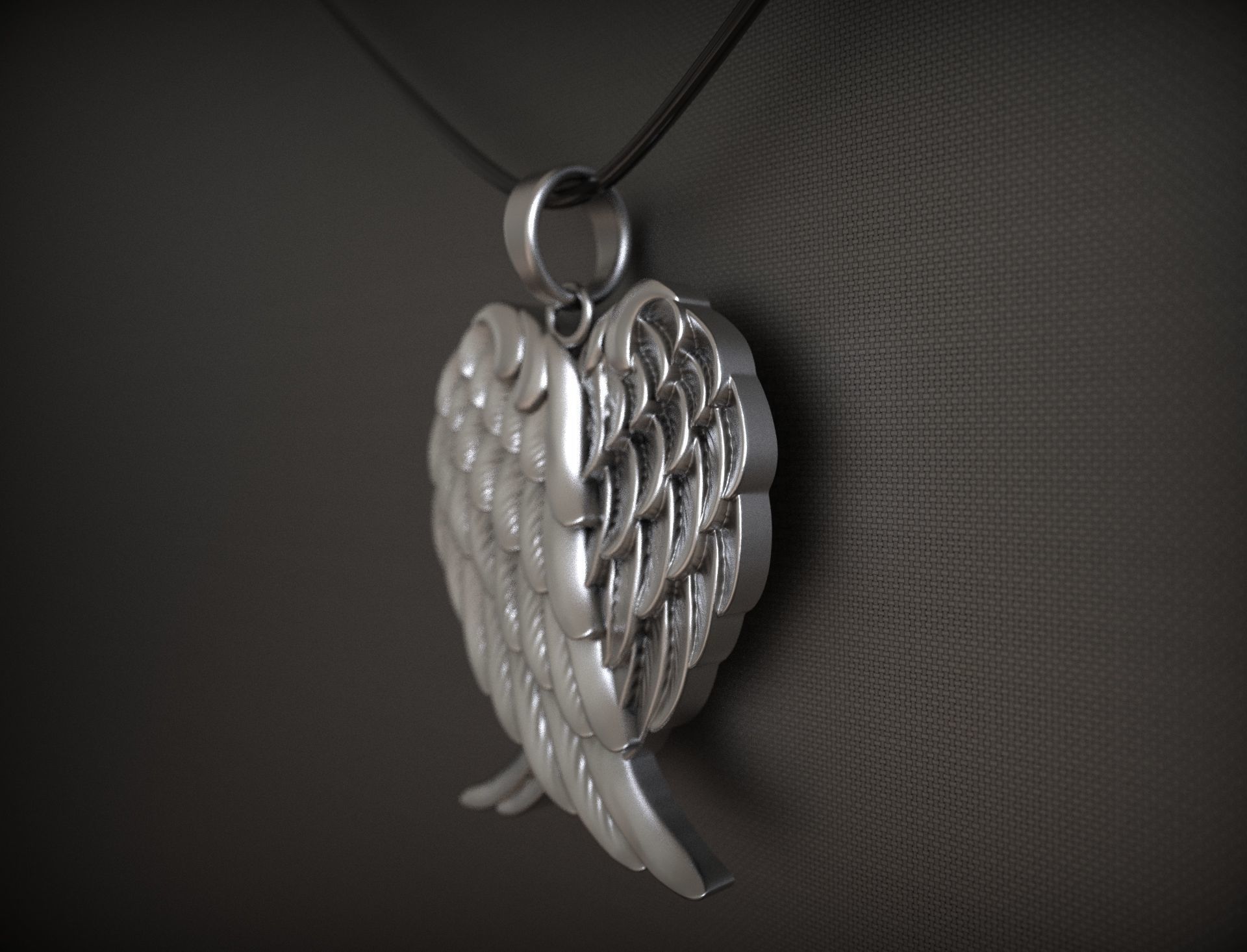 Pendant wings 3D print model_3