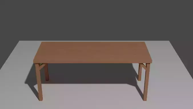 Table wooden Low-poly 3D model