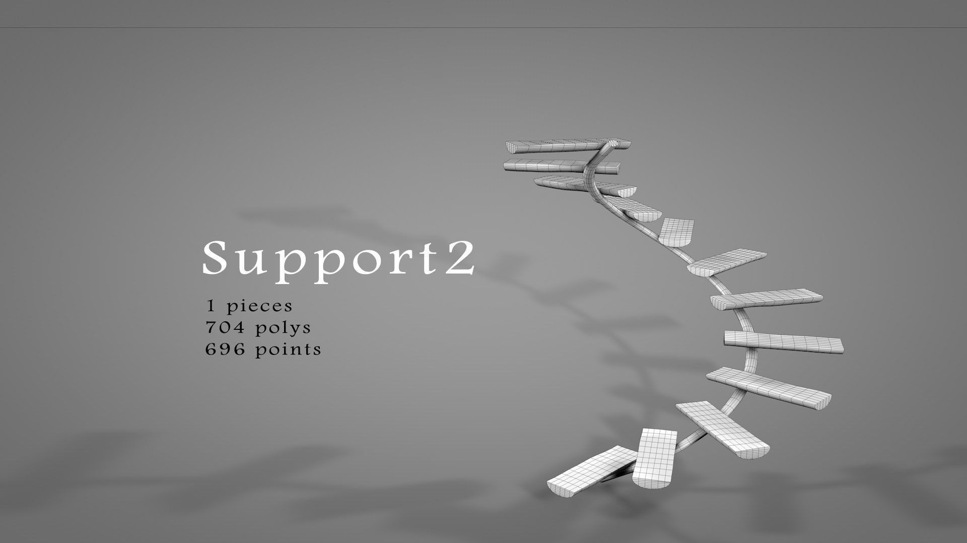 Tree House Spiral Stairs Low-poly 3D model_7