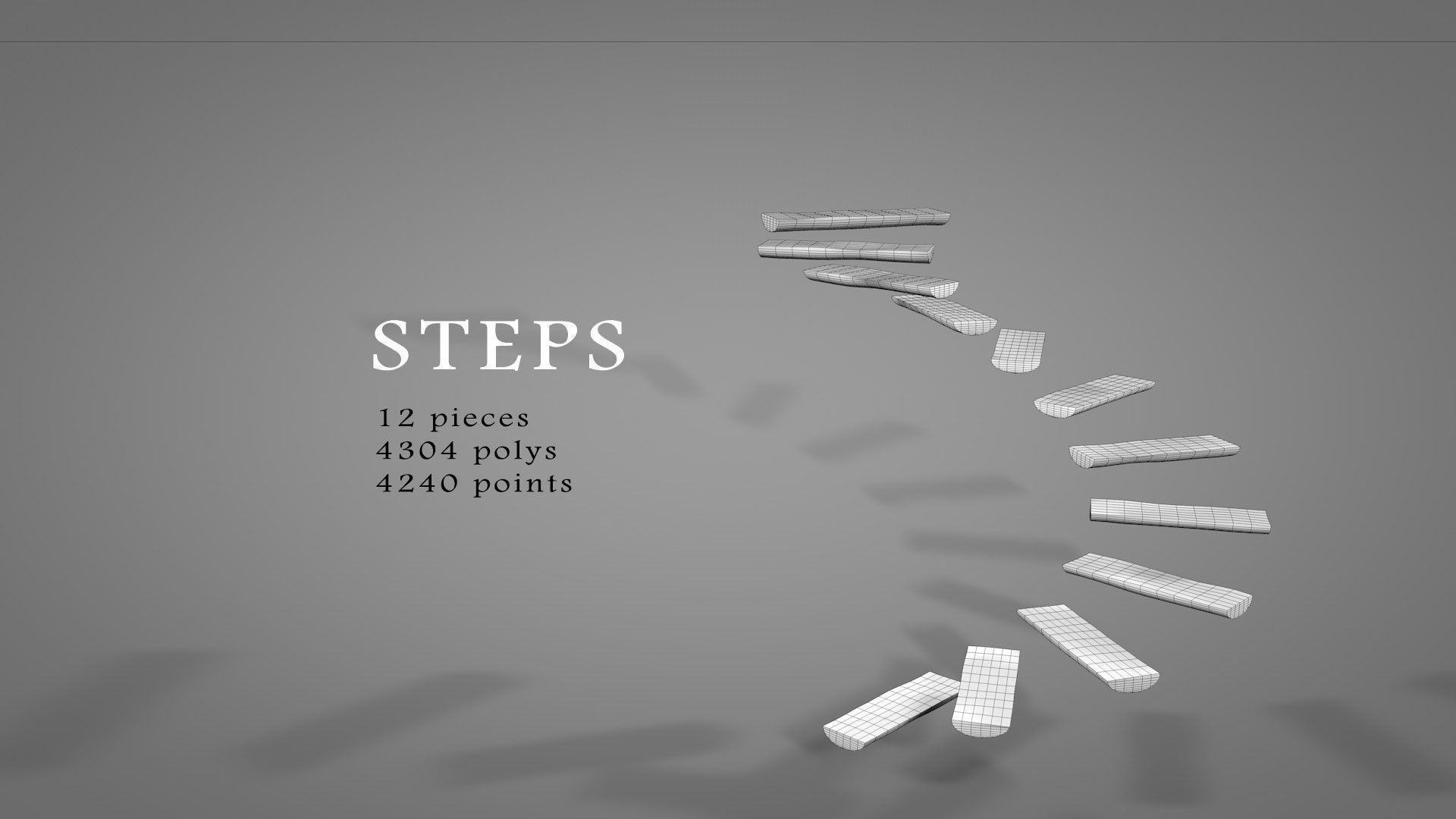 Tree House Spiral Stairs Low-poly 3D model_6