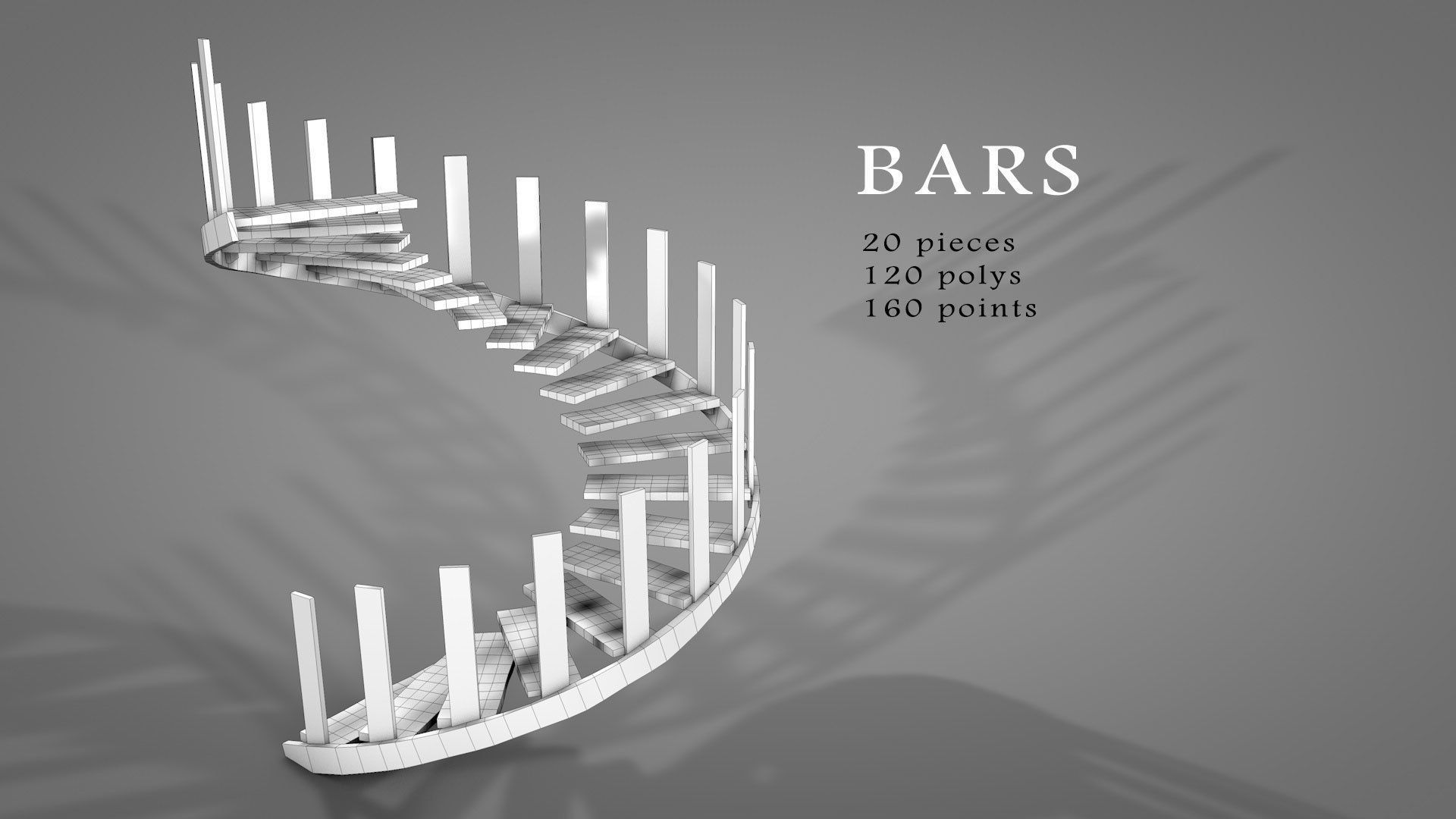 Tree House Spiral Stairs Low-poly 3D model_4