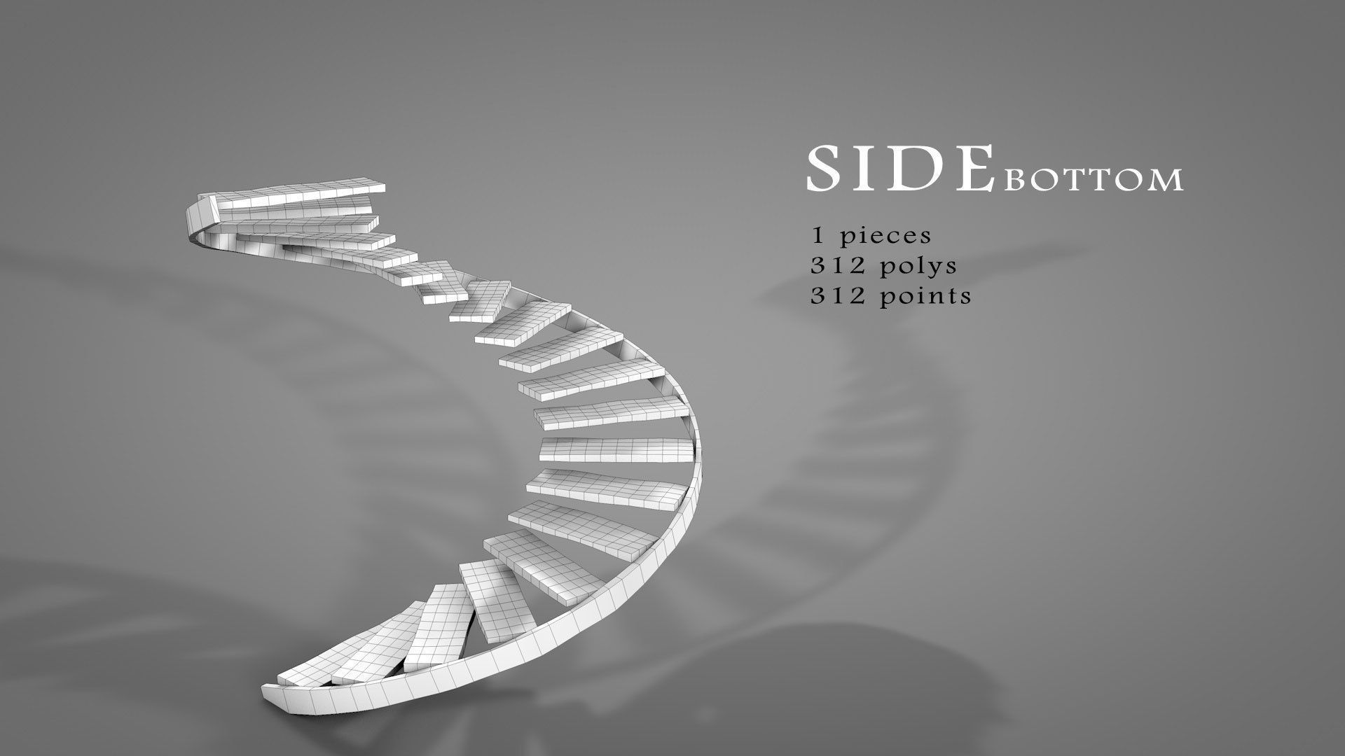 Tree House Spiral Stairs Low-poly 3D model_3