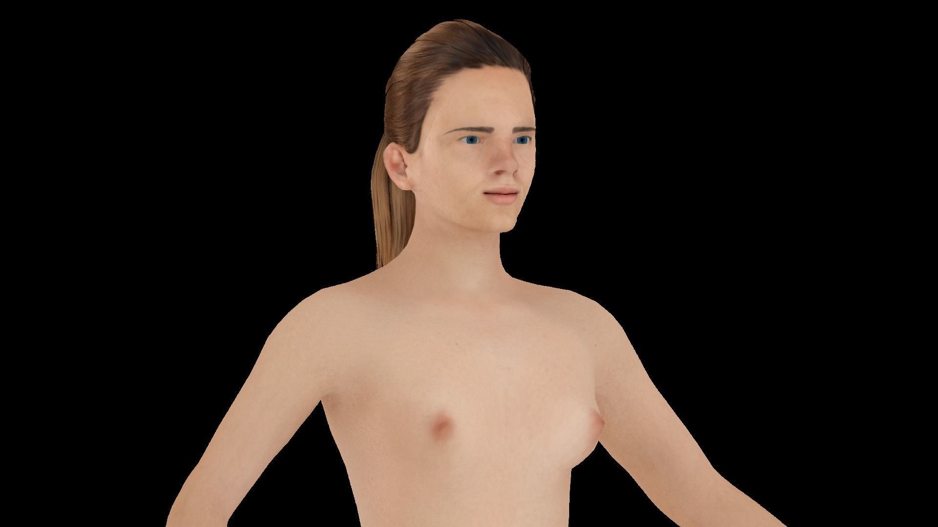 Model 3 nude woman 3D model_1