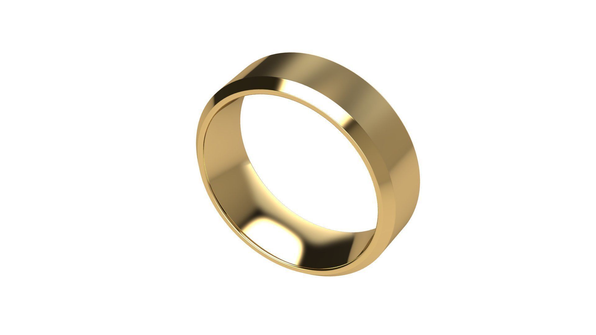 Chamfer Wedding Band 6 mm wide 3D print model_3
