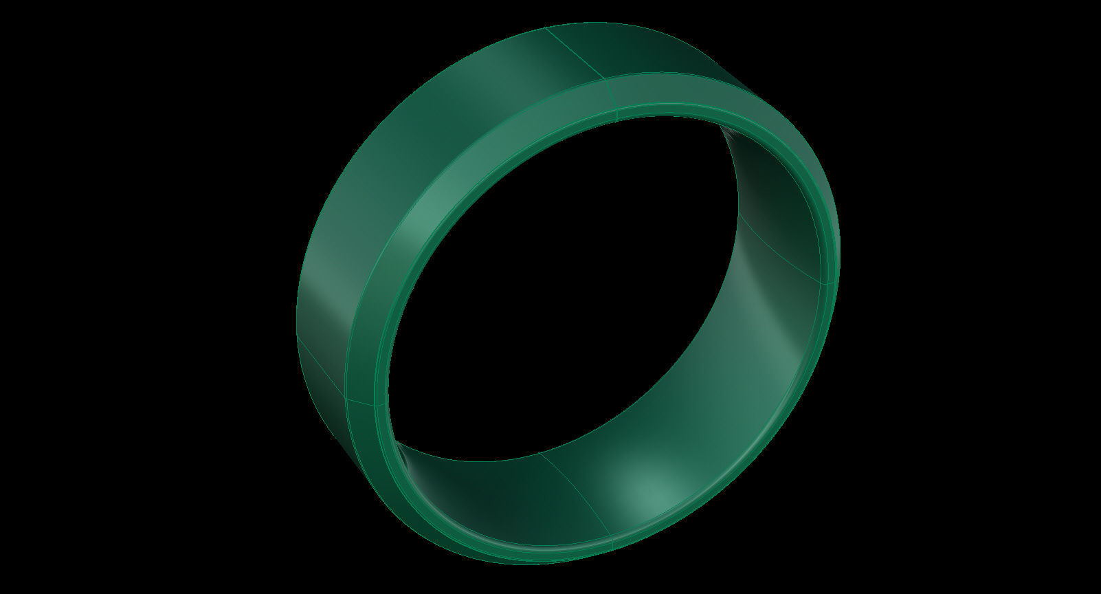 Chamfer Wedding Band 6 mm wide 3D print model_7