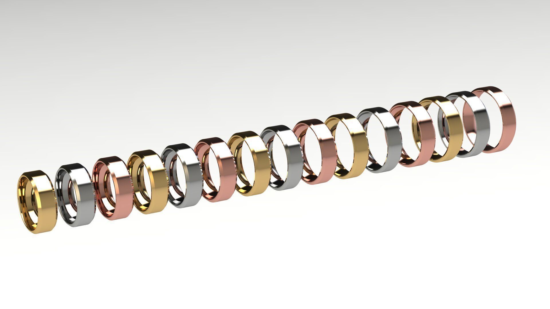 Chamfer Wedding Band 6 mm wide 3D print model_2