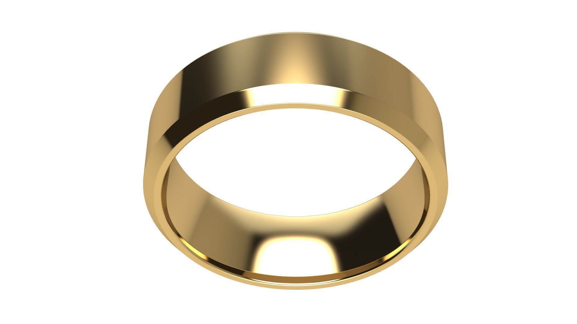 Chamfer Wedding Band 6 mm wide 3D print model_4