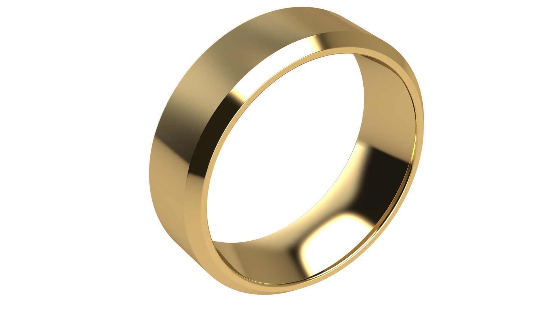 Chamfer Wedding Band 6 mm wide 3D print model_5