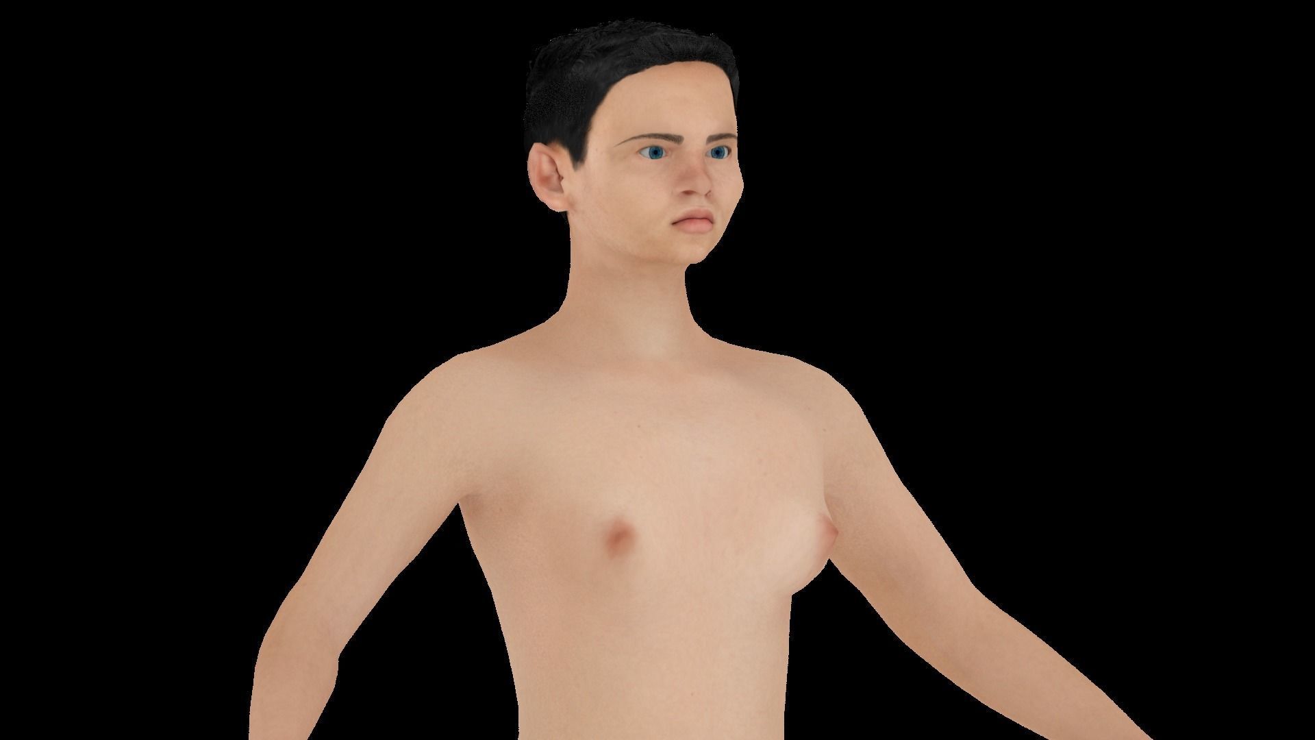 Model 8 nude woman 3D model_1
