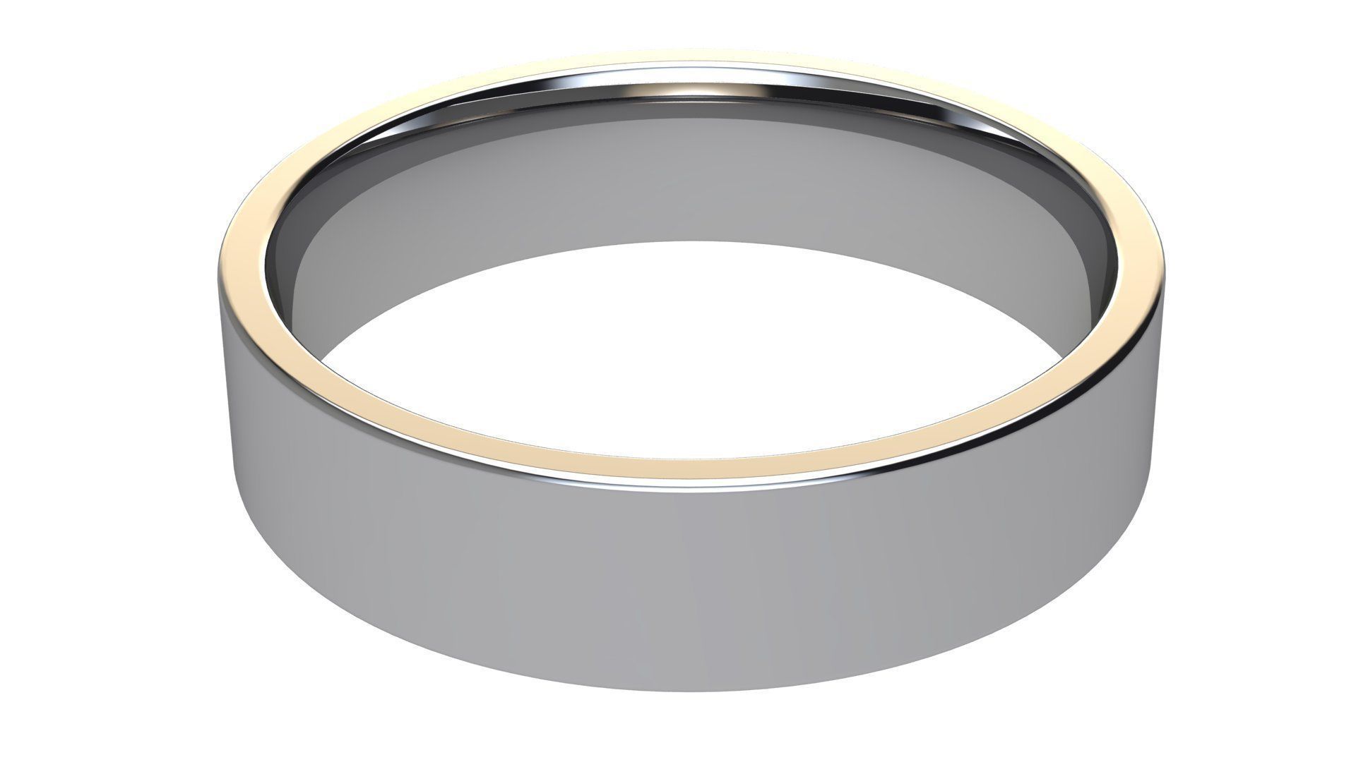 Flat Wedding Band 5 mm wide 3D print model_7