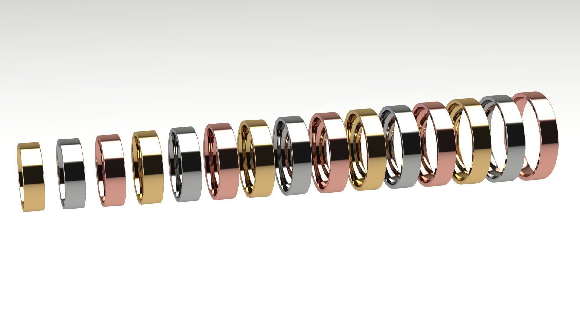 Flat Wedding Band 5 mm wide 3D print model_3